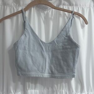Brandy Melville OS Light Blue Cropped Tank Top